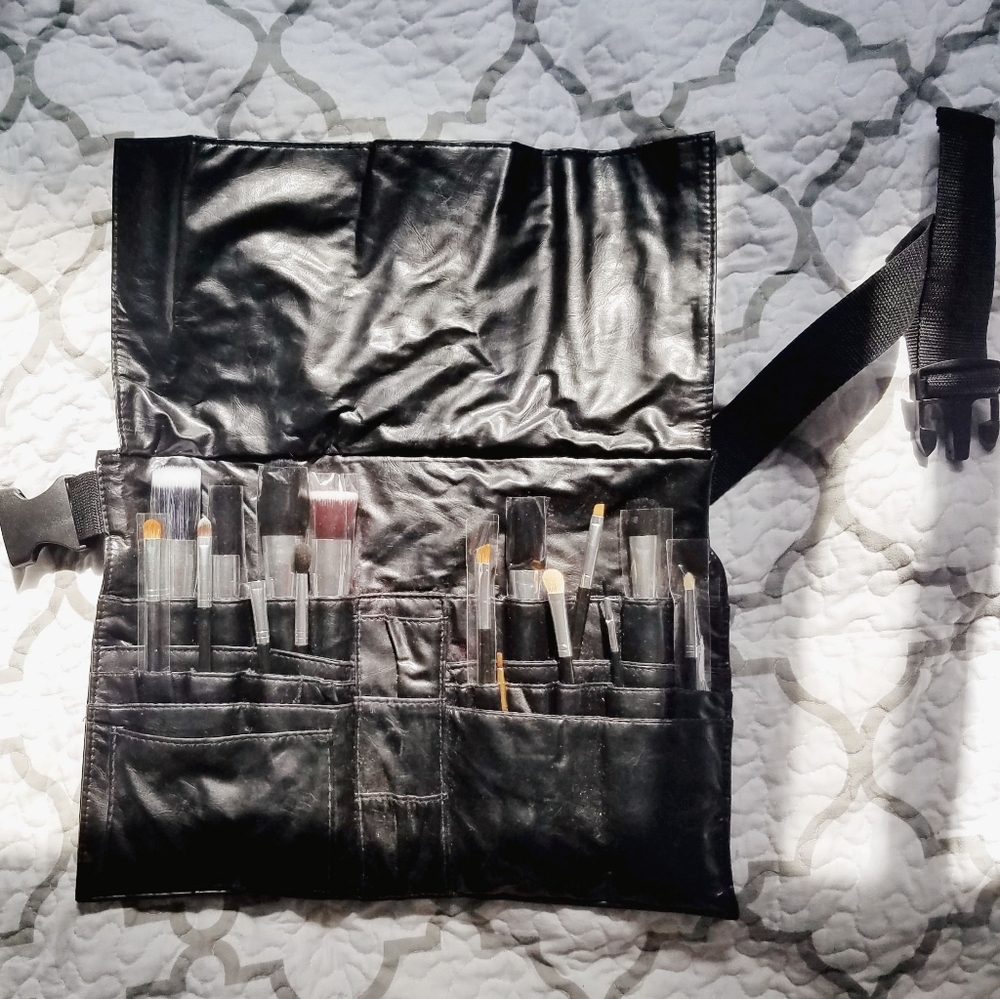Makeup Brush belt w/ some makeup brushes